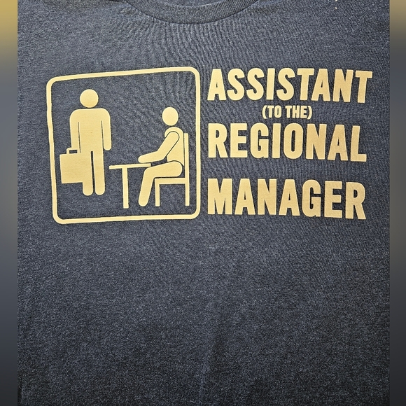 Small Men's The Office Navy Graphic Tee - Assistant to the Regional Manager - Picture 2 of 5